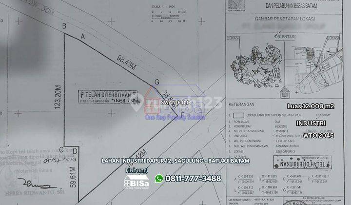 Lahan Peruntukan Industri di Dapur 12 Sagulung, Batuaji Batam 1