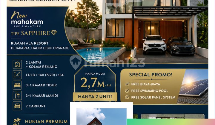 Hanya 2 Unit Harga Special Private Pool Rumah Baru Sapphire 7X20 Jgc Jakarta Timur bisa KPR