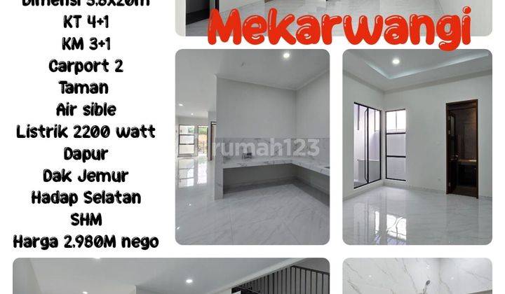 Rumah di mekar wangi 2 Lantai Baru SHM hadap Selatan 1