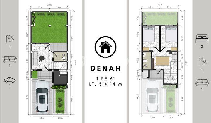 DIJUAL RUMAH INDENT TYPE 61 NO.6 2