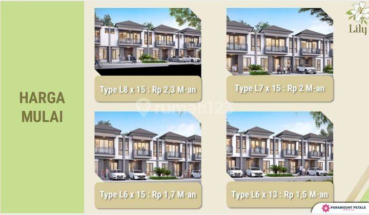 New Cluster Premium Paramount Petals Lily 5 Menit Karawaci, 10 Menit Bsd City 2