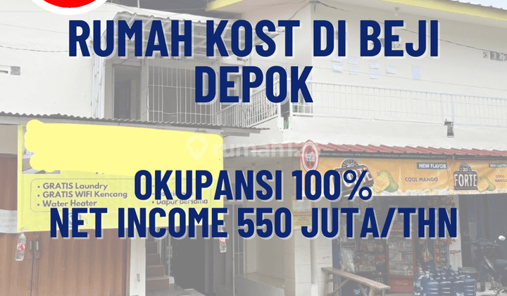 Kost 3 Lantai Okupansi 100 Dijual Cepat di Beji, Depok 1