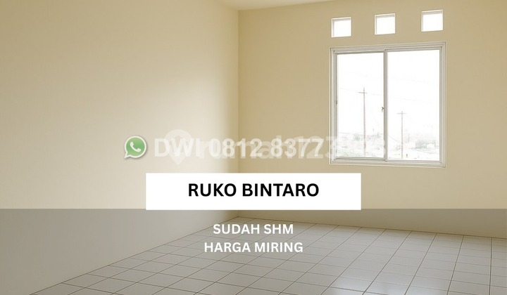 Ruko 2 Lantai Strategis di Jurangmangu Tangsel - Harga Super Miring (Owner Bu) - SHM