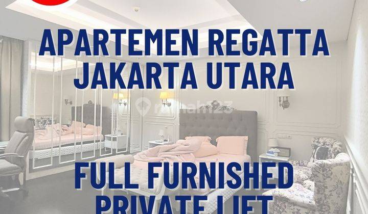 kamar tidur apartemen regatta full furnished dengan