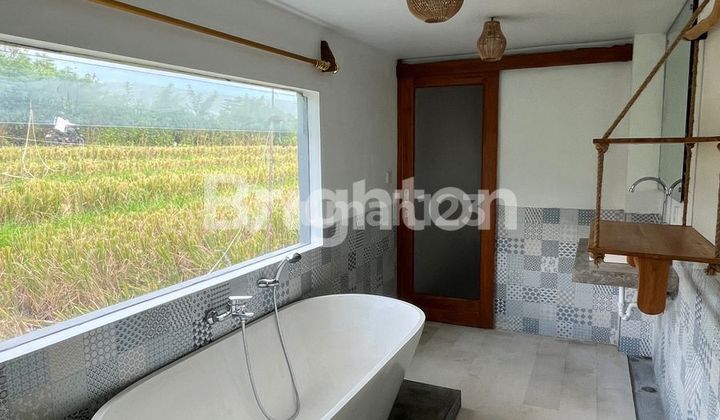 Villa Furnished sangat privacy dan comfort dengan view sawah sert kea Pool pribadi dekat dengan Clinic Spa,Gym,Club dan Restoran di area Pererenan