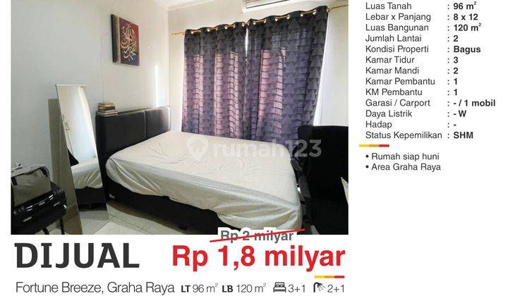 Fortune Graha Raya, Harga Bagus! 3 Kamar 2 lantai, sudah SHM 2