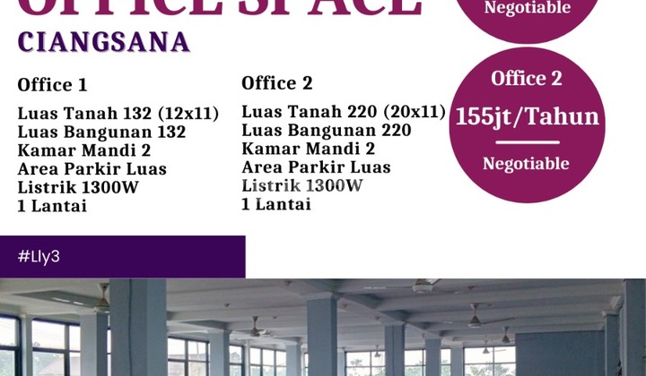 For Rent Spacious 1-Floor Office Space in Ciangsana, Bogor Regency For Rent Spacious 1-Floor Office Space in Ciangsana, Bogor Regency