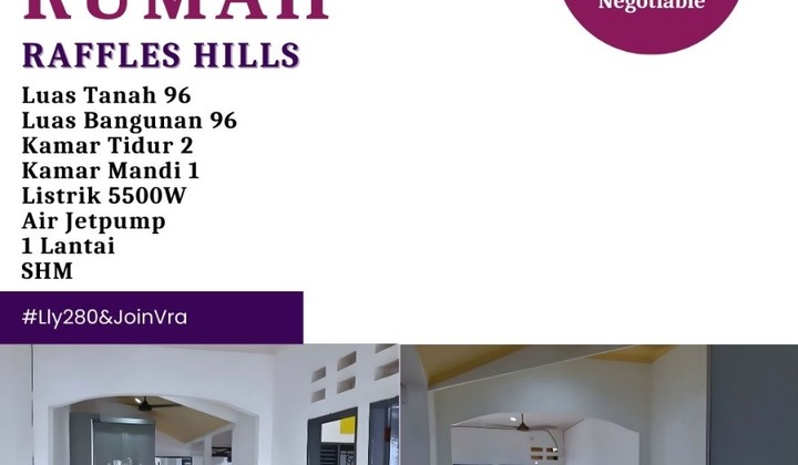 Dijual Cepat Rumah 1 Lantai Raffles Hills Cibubur 2