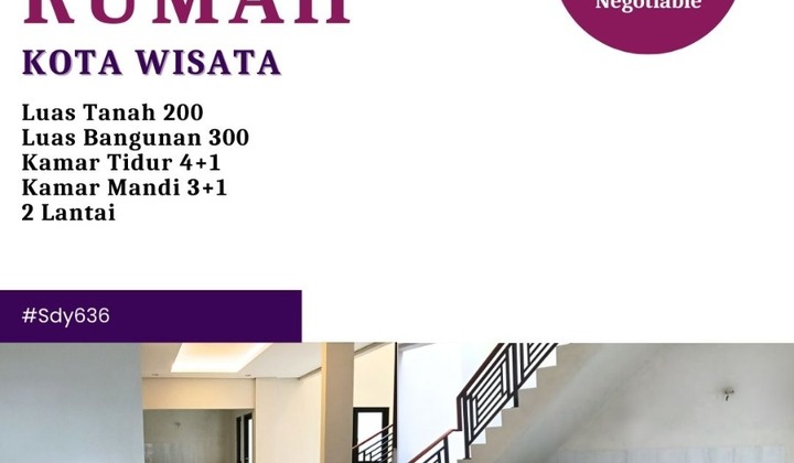 Dijual Cepat Rumah Luas 2 Lantai Kota Wisata Cibubur 2