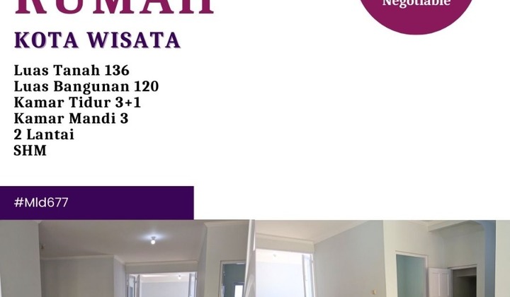 Dijual Rumah Suap Huni 2 Lantai Kota Wisata Cibubur 2