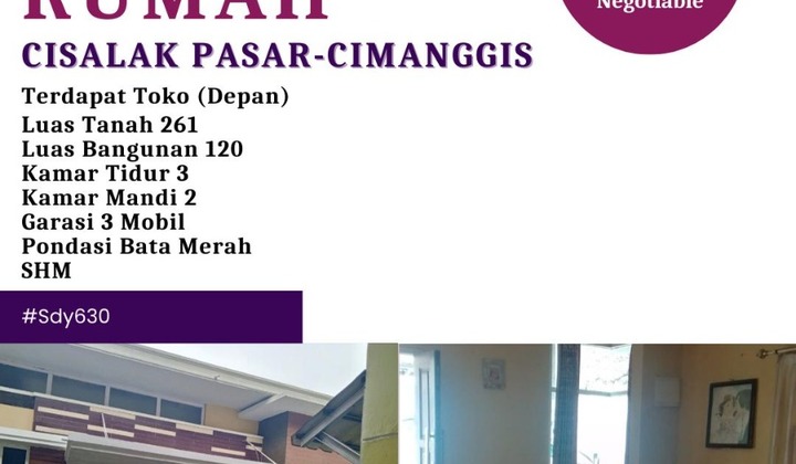 Dijual Cepat Rumah Luas 1. Lantai Cisalak Cimanggis 2