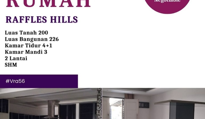 Dijual Cepat Rumah Luas Minimalis Raffles Hills Cibubur 2