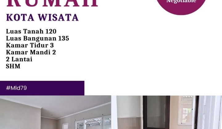 Disewakan Rumah Cantik dan Rapih 2 Lantai Kota Wisata Cibubur 2