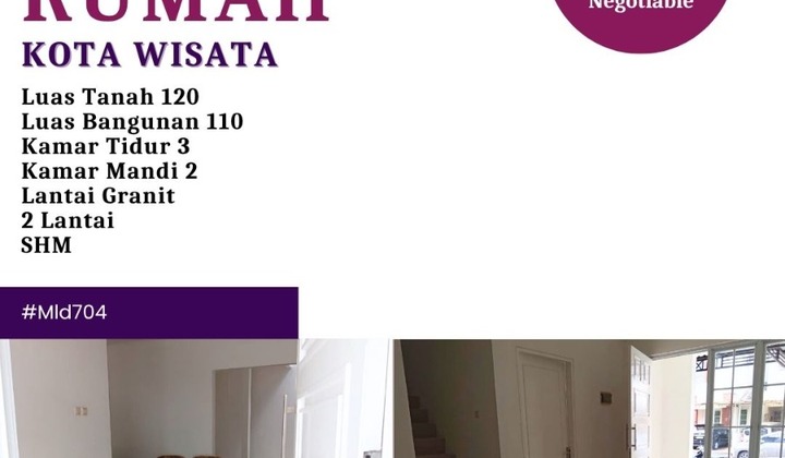 Dijual Cepat Rumah Cantik 2 Lantai Kota Wisata Cibubur 2