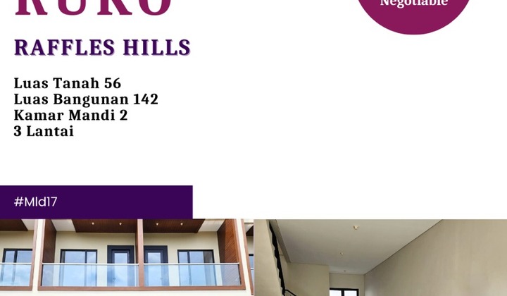 For Rent New 3-Storey Shop House Raffles Hills Cibubur 2