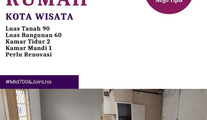 Dijual Cepat Rumah Murah Dibawah 1 Milyar Kota Wisata Cibubur 2