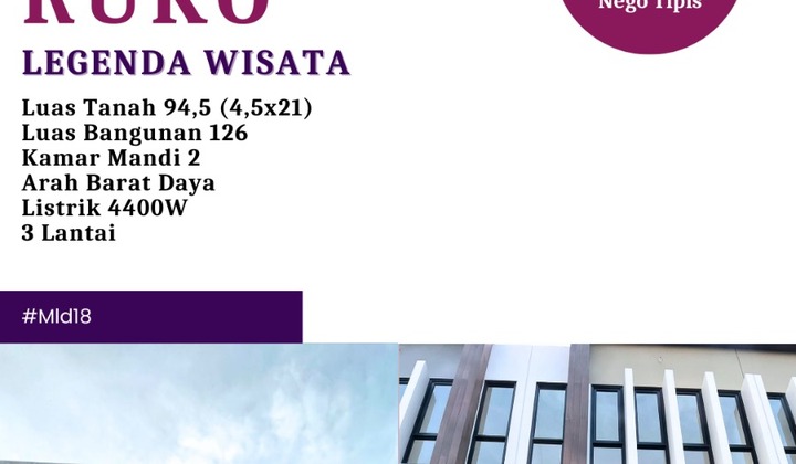 New 3-Storey Shop House for Lease, Legenda Wisata Cibubur 2