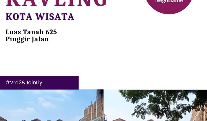 Disewakan Kavling Untuk Komersial Di Jalan Utama Kota Wisata Cibubur 2