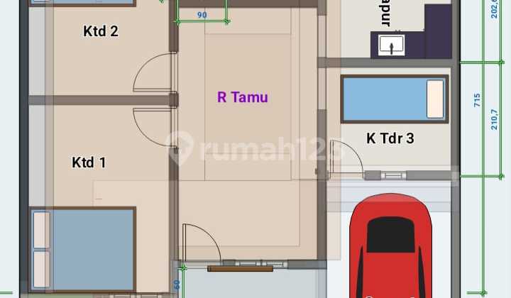 Jual Rumah BARU  Komplek Permata Biru Tahap 1, Cileunyi Bandung timur 2