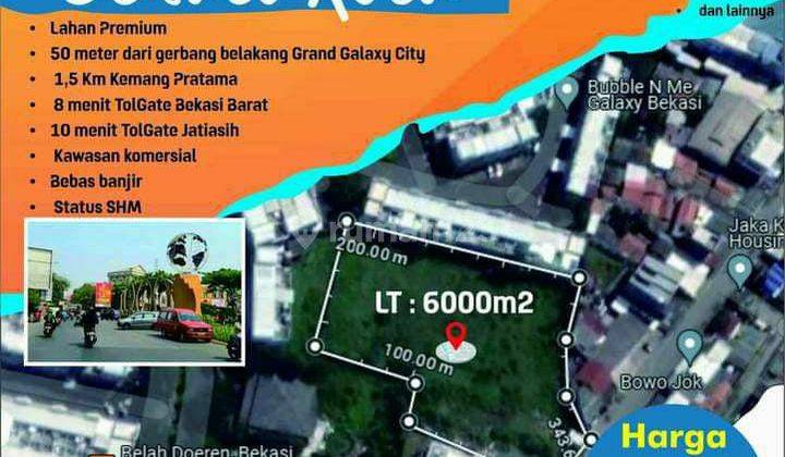 Dijual Tanah di Jl Raya Pekayon,samping Grand Galaxy  1