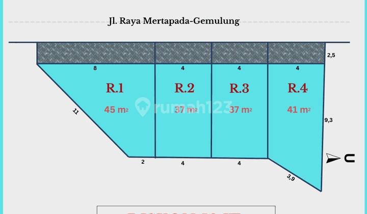 Dijual Ruko 2 Lantai DISKON 50 JT: di JL  Mertapada-Gemulung Cirebon Timur 2