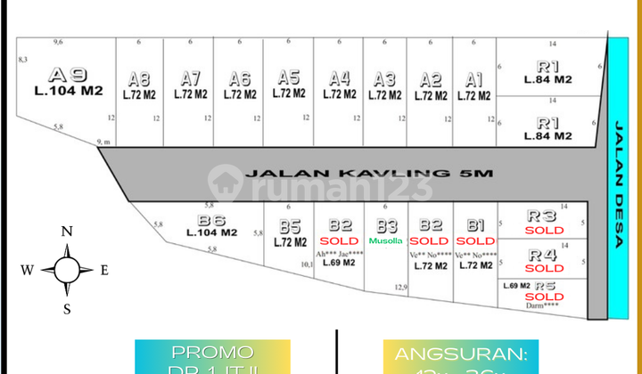 DISKON 5 JT (Cash): Kavling Pengarengan 200 M Pantura 2
