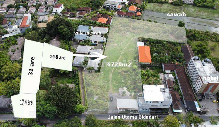 Freehold land for sale on Jalan Bidadari Main Seminyak with a view of rice fields 1