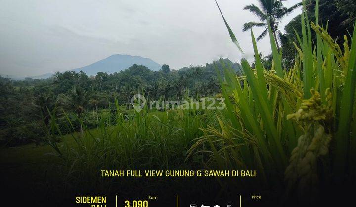 Land with full view of Mount Sawah in Bali 1