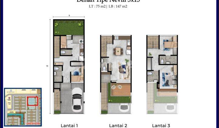 Rumah Terbaru Victoria Residence Pik 2 5x15 Termurah 3 Lantai Bisa Kpr 2