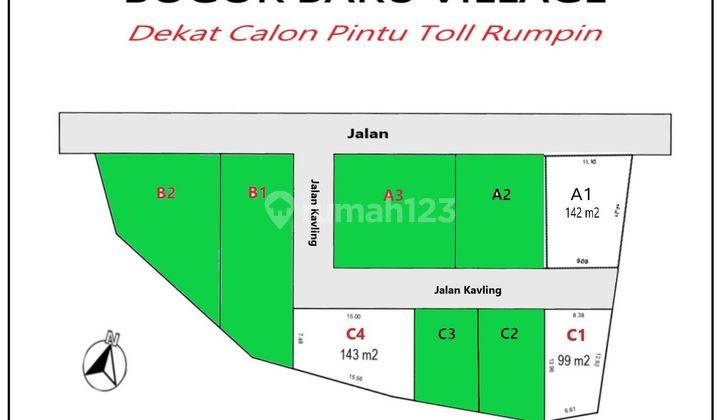 Tanah Kaveling Bogor Cicilan 12x Tanpa Bunga 0%, 14 Km RSUD Leuwiliang 1