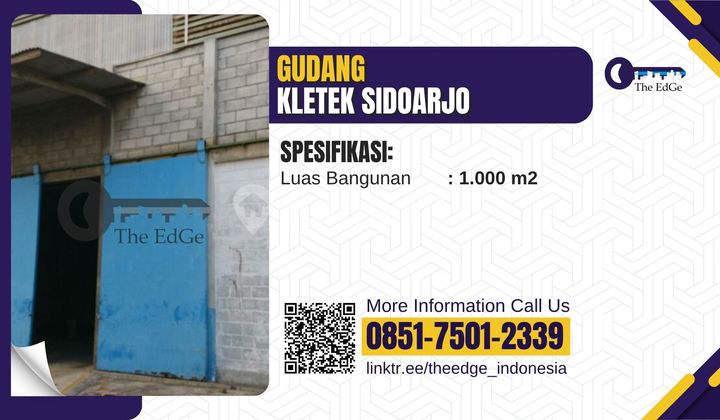 Sewa Gudang 1.000 M² Raya Kletek Sidoarjo - Akses Cepat Tol Waru