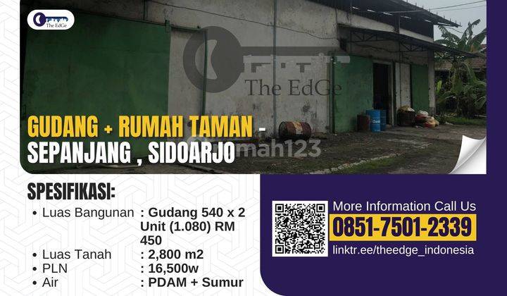 Dijual Rumah + Gudang SHM , Taman Sepanjang Sidoarjo The Edge 1