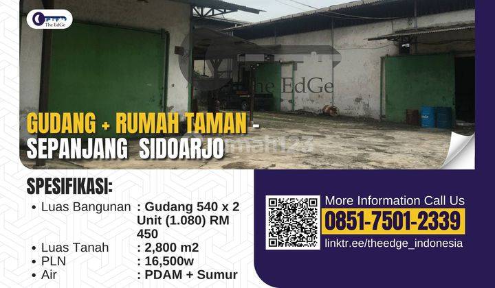 Dijual Rumah + Gudang SHM , Taman Sepanjang Sidoarjo The Edge 2