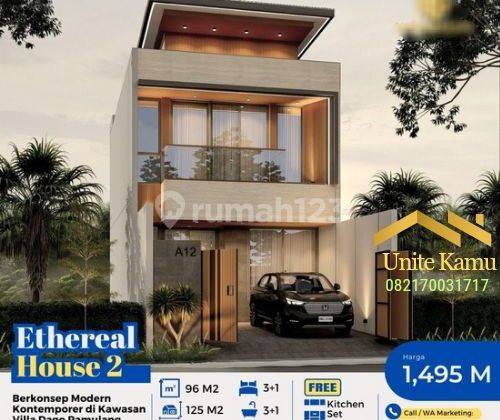 Rumah Baru Villa Dago Pamulang, Modern Kontemporer Lt.96 Lb.125 Rp.1,49m 1