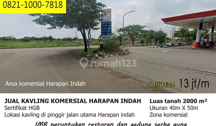 Jual Tanah Kavling Komersil Harapan Indah Cocok Untuk Restoran 1