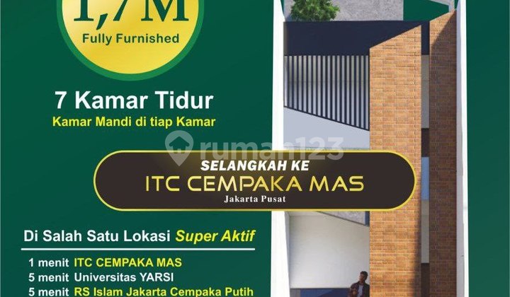 Rumah Kost Kos Kosan Strategis Jakarta Pusat Dekat Tol Itc
