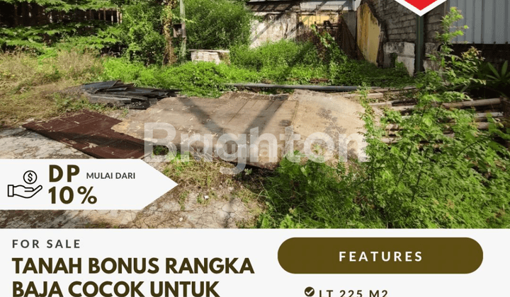 DIJUAL TANAH BONUS RANGKA BAJA COCOK UNTUK KOST/GUDANG 1