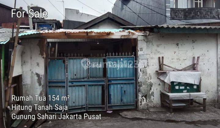 Dijual Cepat - Rumah Murah -  Hitung Tanah - di Jl Gunung Sahari - 154 m² SHM - Jakarta Pusat  1