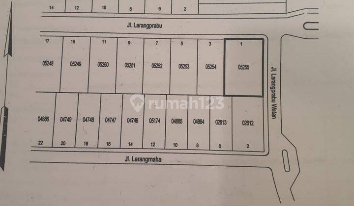 Tanah Matang Posisi Hook 665 m² di Cluster Larang Tapa, Bandung 2