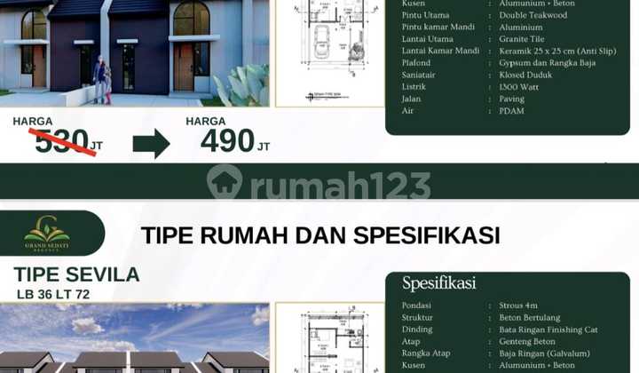 Grand Sedati Regency , Rumah Baru 1lt & 2lt Di Sedati Sidoarjo Dekat Bandara Juanda