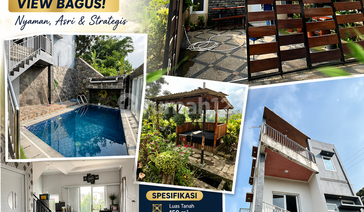 For Sale a 2-Story Corner Villa with Swimming Pool in Cianjur