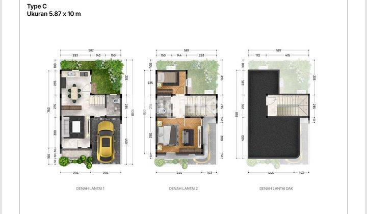 Hunian Villa Premium Minimalis dari VILLA MAYA HAUS Tipe 71 (5,8x10 m2) di Kawasan Bisnis Krakatau Medan Timur. 2