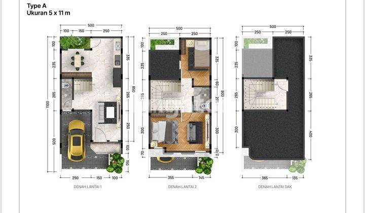 Hunian Villa Premium Minimalis dari VILLA MAYA HAUS Tipe 81 (5x11 m2) di Kawasan Bisnis Krakatau Medan Timur. 2