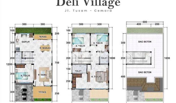 HUNIAN VILLA MODERN YANG MENAWARKAN KENYAMANAN DAN KEAMANAN PERSEMBAHAN DARI DELI VILLAGE DENGAN LOKASI STRATEGIS YANG BERADA PADA KAWASAN KRAKATAU, JEMADI, CEMARA, DI KECAMATAN MEDAN TIMUR. 2