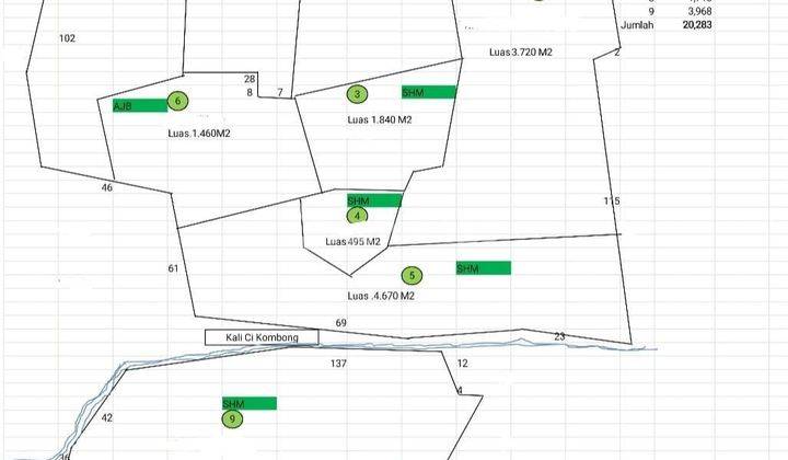 Tanah perkebunan di Sidanglaut luas 20283 m² SHM di Carita Banten 2