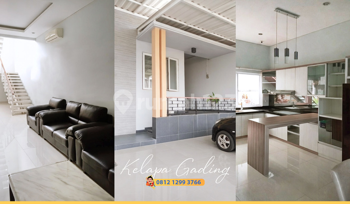 Cantikk! Rumah Full Renov 3 Lantai Kelapa Gading Jalan Lebar