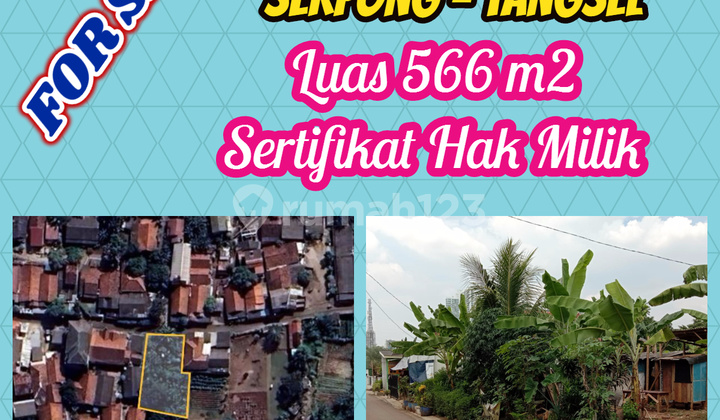TANAH KAVLING 566 M2 DI JALAN SMAPAL, SERPONG - TANGSEL
