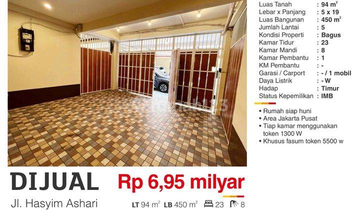 Dijual Ruko Kosan 5 Lantai 23 Kamar Hasyim Azhari Bagus Kamar Selalu Terisi Full 2