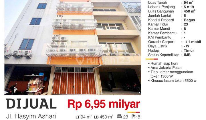 Dijual Ruko Kosan 5 Lantai 23 Kamar Hasyim Azhari Bagus Kamar Selalu Terisi Full 1