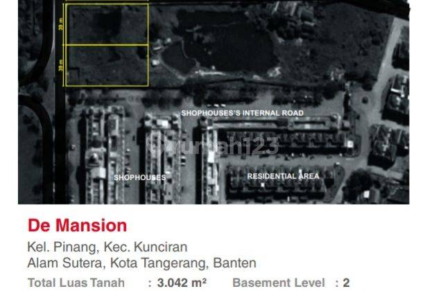 Disewa Dijual Kavling Commersil 3042 De Mansion Alam Sutera Tangerang  2